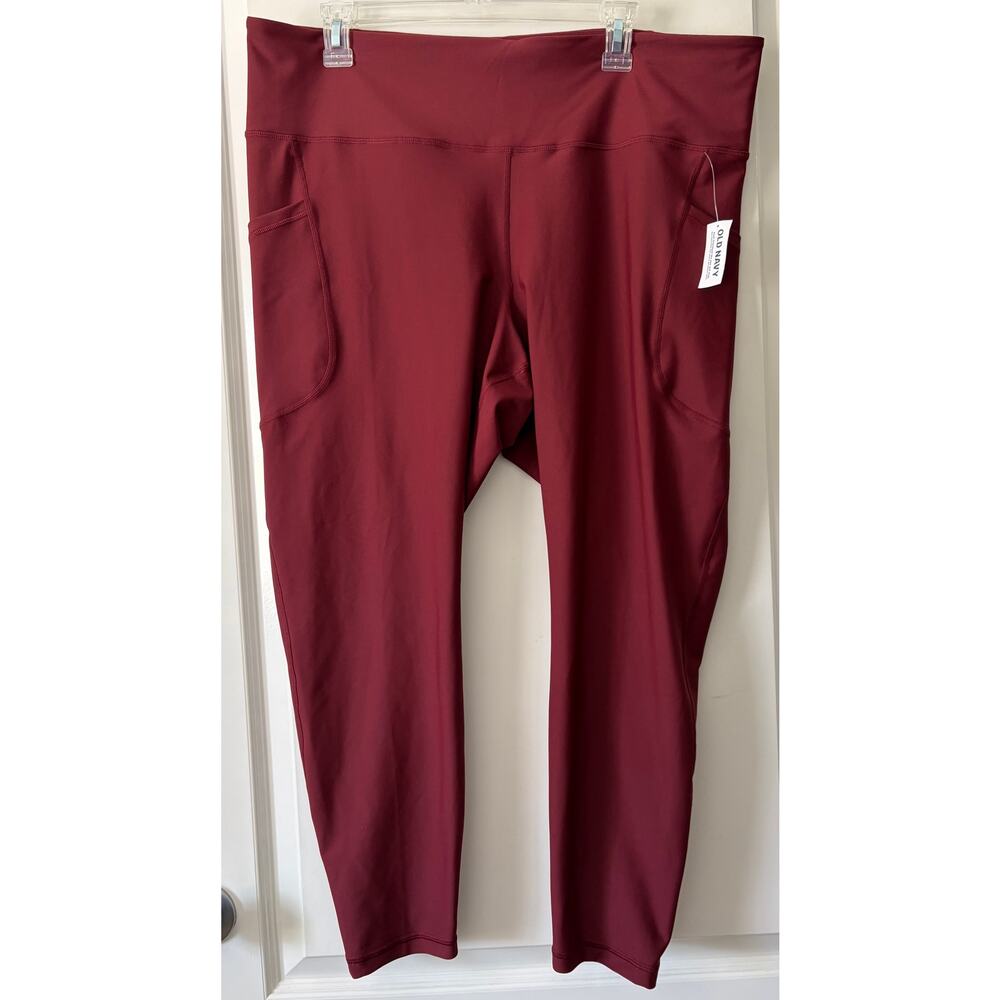 Old Navy High-Rise Leggings 7/8 Ankle Powersoft Mauve Red NWT XXL